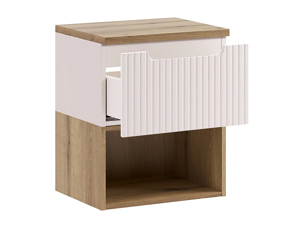 Meuble sous-vasque 50cm plan de toilette Riva Cachemire et Bois
