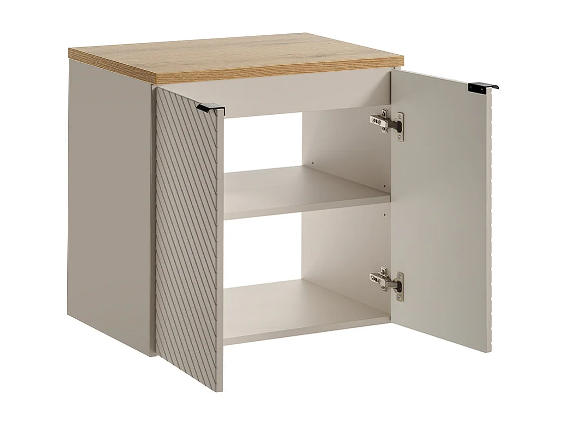 Meuble sous-vasque 60cm 2 portes plan de toilette Manoa Cachemire et Bois