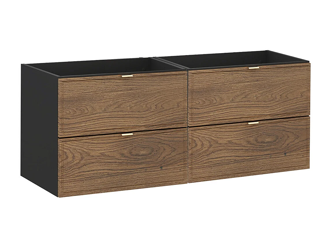 Elena 120cm wastafelonderbouw Hout en zwart