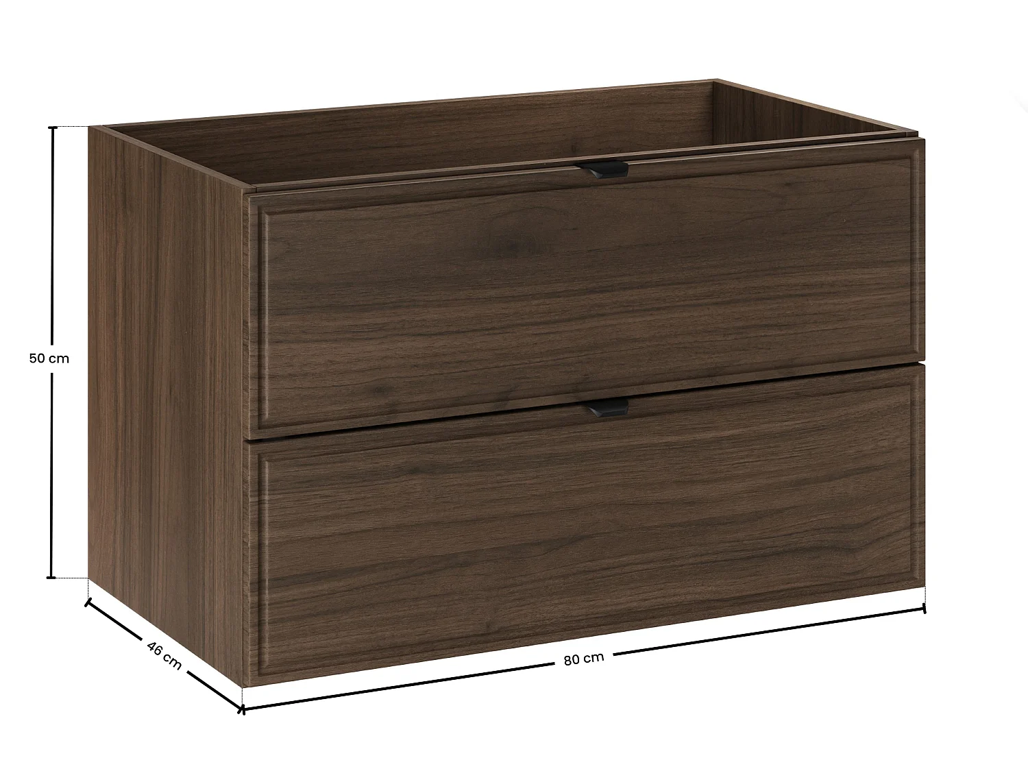 Vanity unit 80cm Elias Dark wood