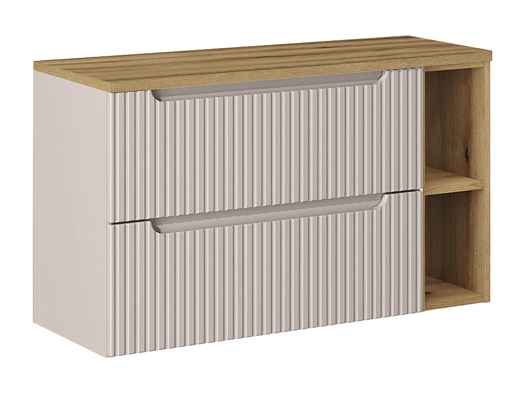 Underskab 100cm 2 skuffer 2 nicher Riva Cashmere og træ