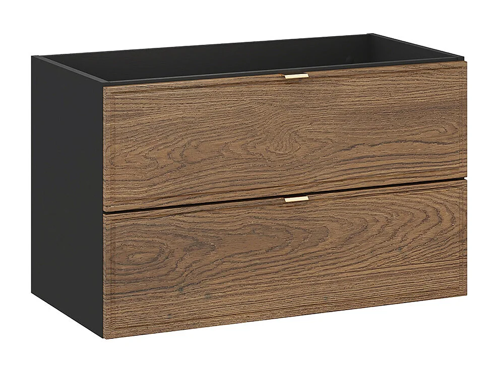 Elena 80cm wastafelonderbouw Hout en zwart