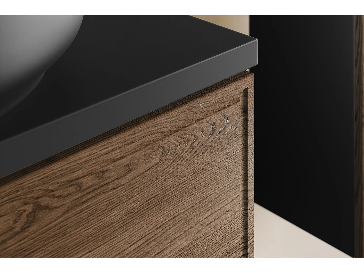 Meuble sous-vasque 80cm Elena Bois et noir