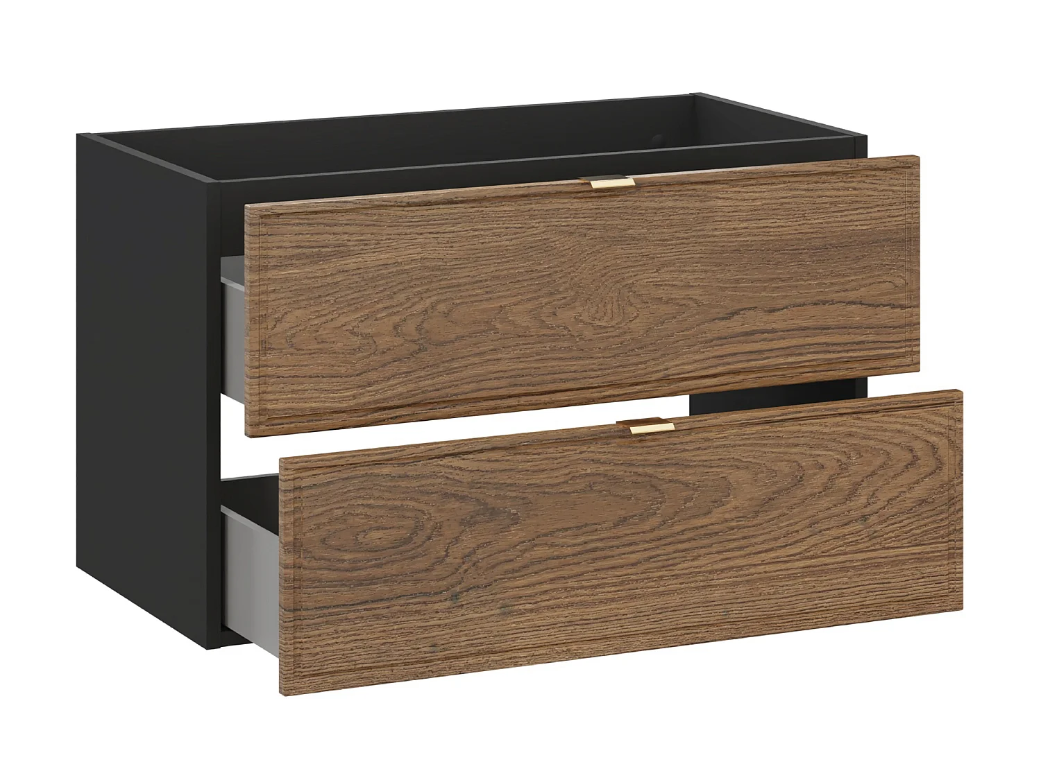 Elena 80cm wood and black vanity unit