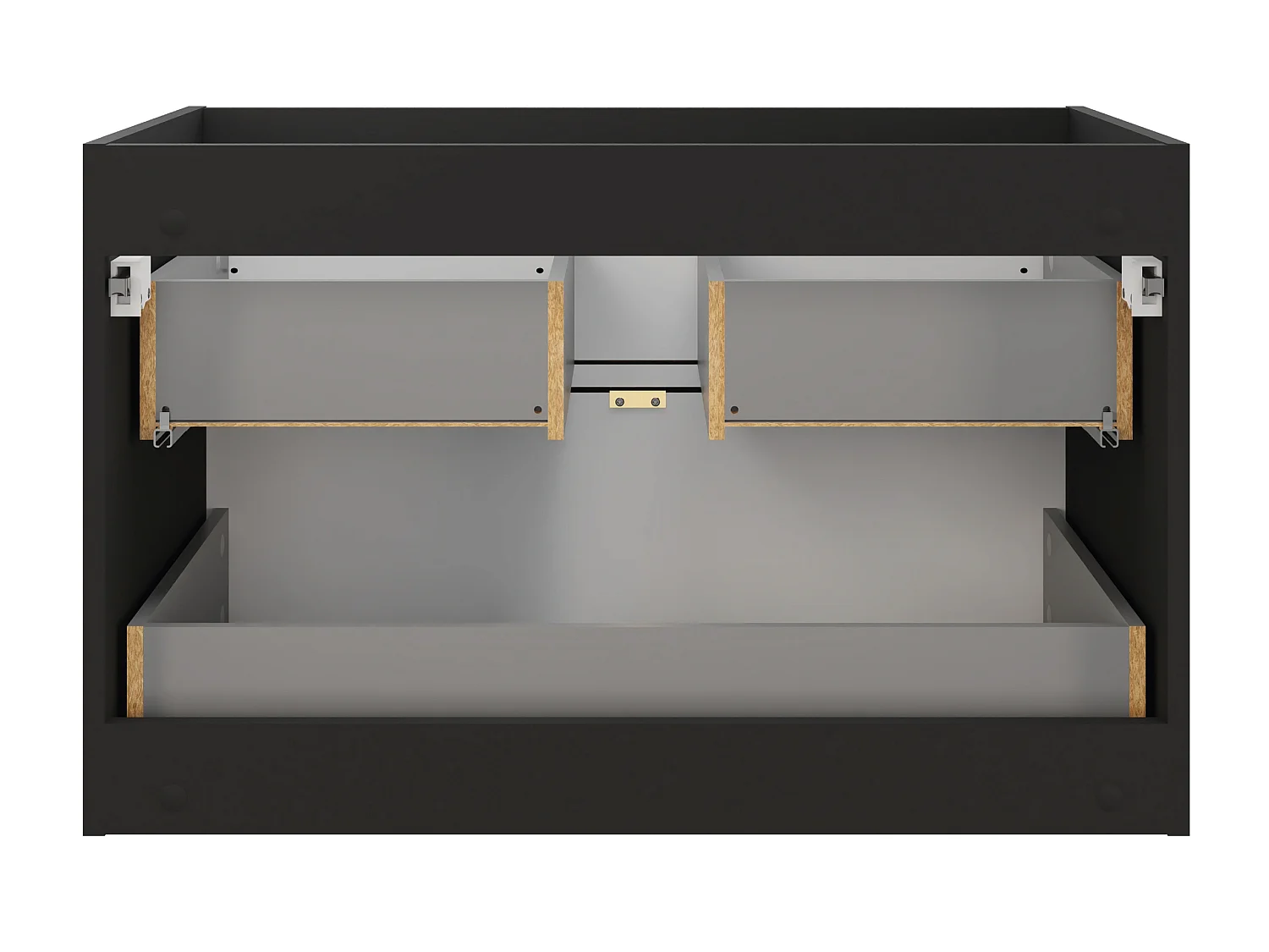 Elena 80cm wood and black vanity unit
