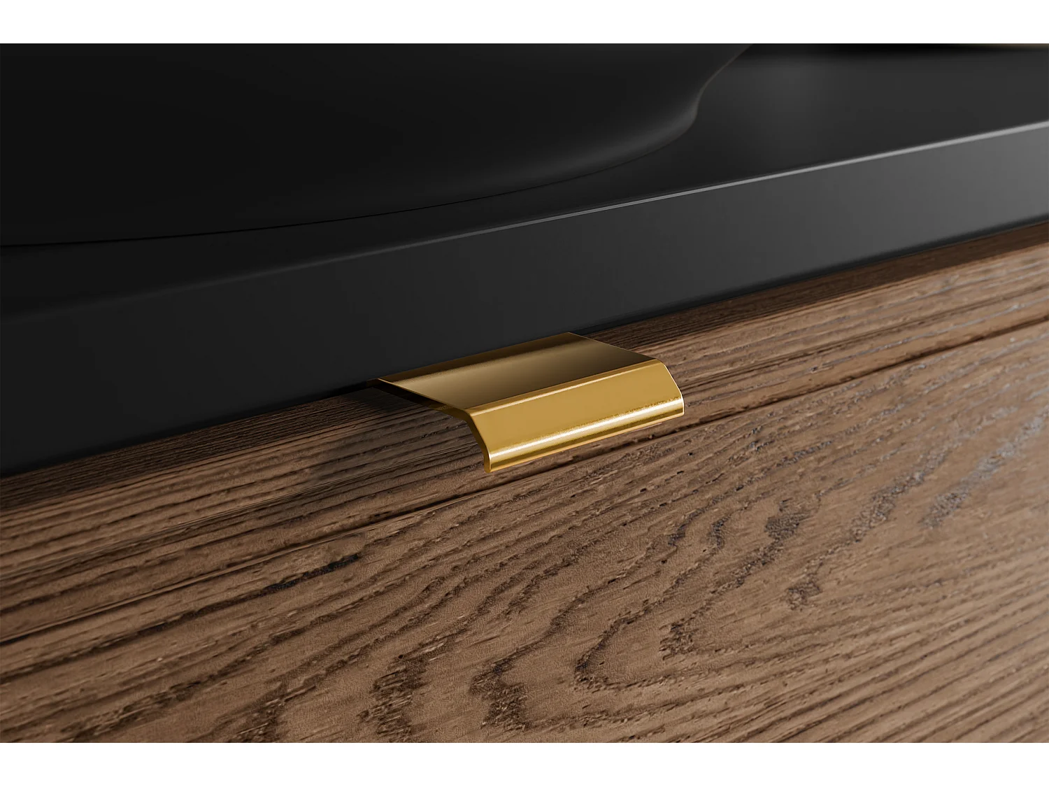 Elena 80cm wood and black vanity unit