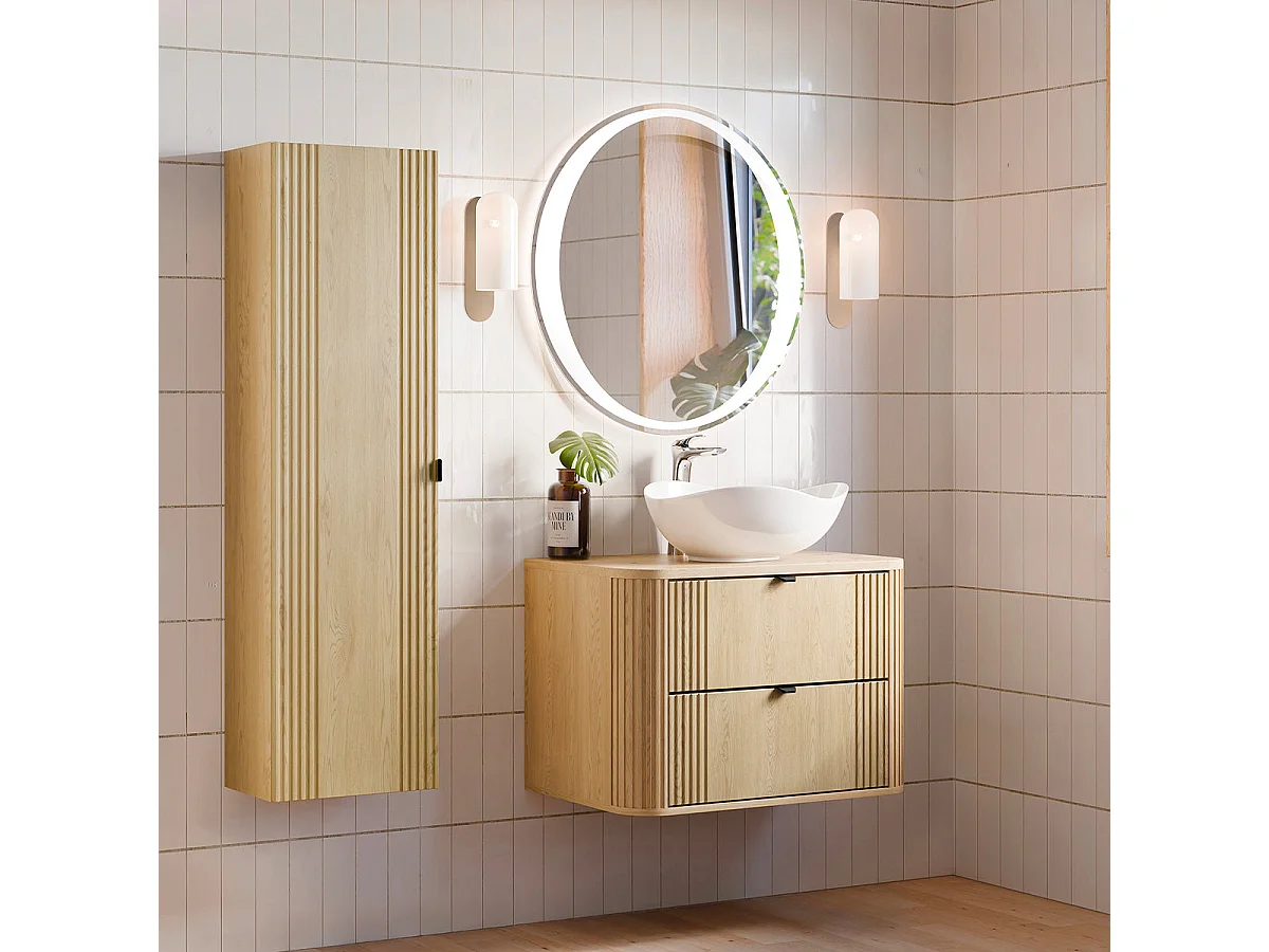 Waschtischunterschrank 80cm Waschtischplatte Mila Holz