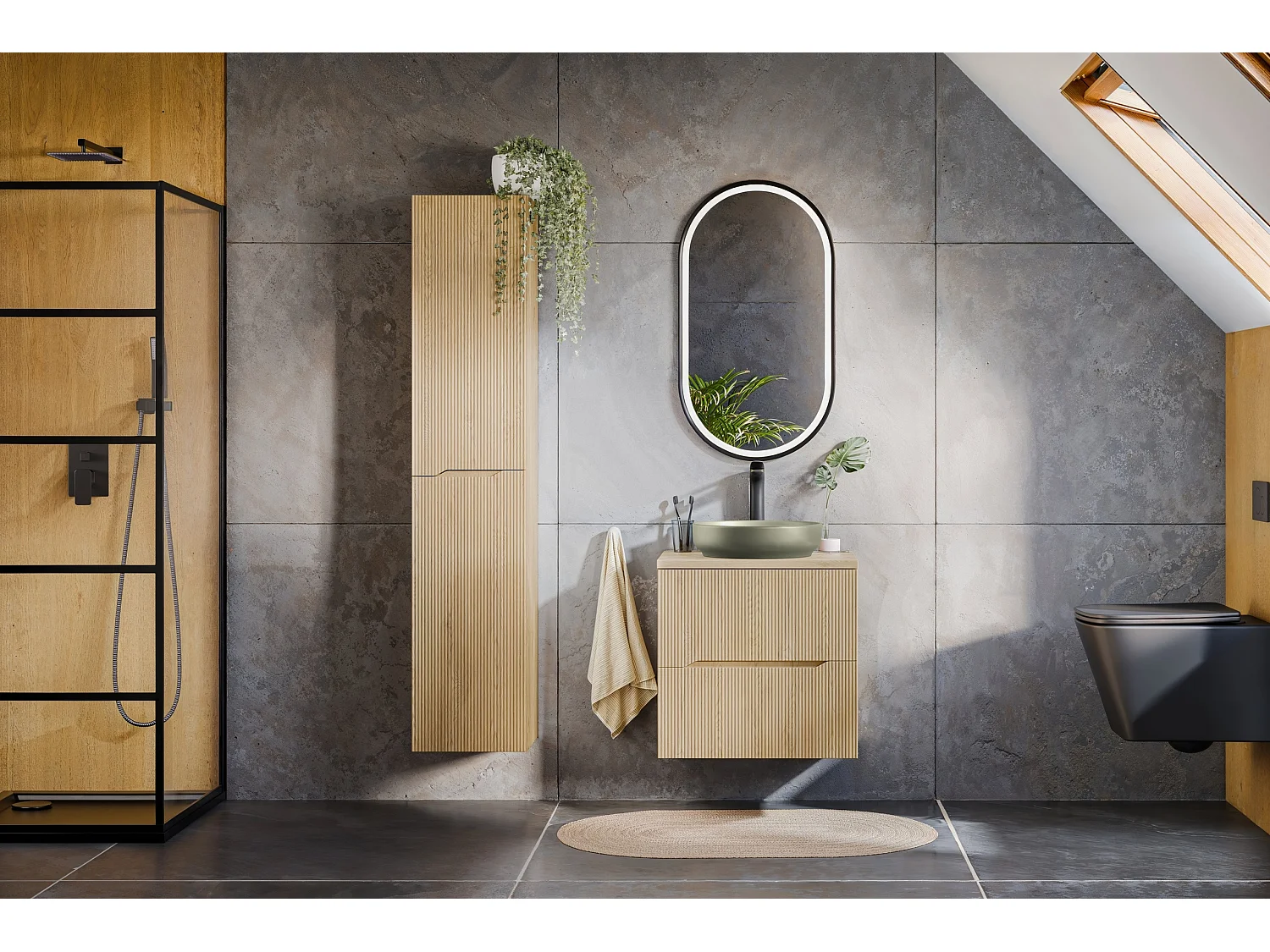 Meuble sous vasque Nordic Cremona 60 cm avec 2 tiroirs