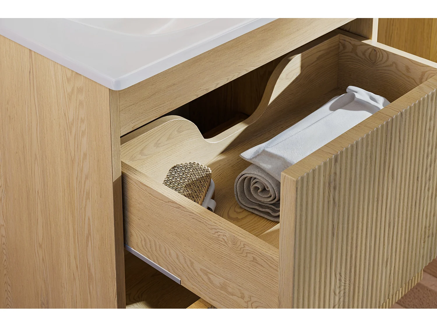 Meuble sous vasque Nordic Cremona 60 cm avec 2 tiroirs