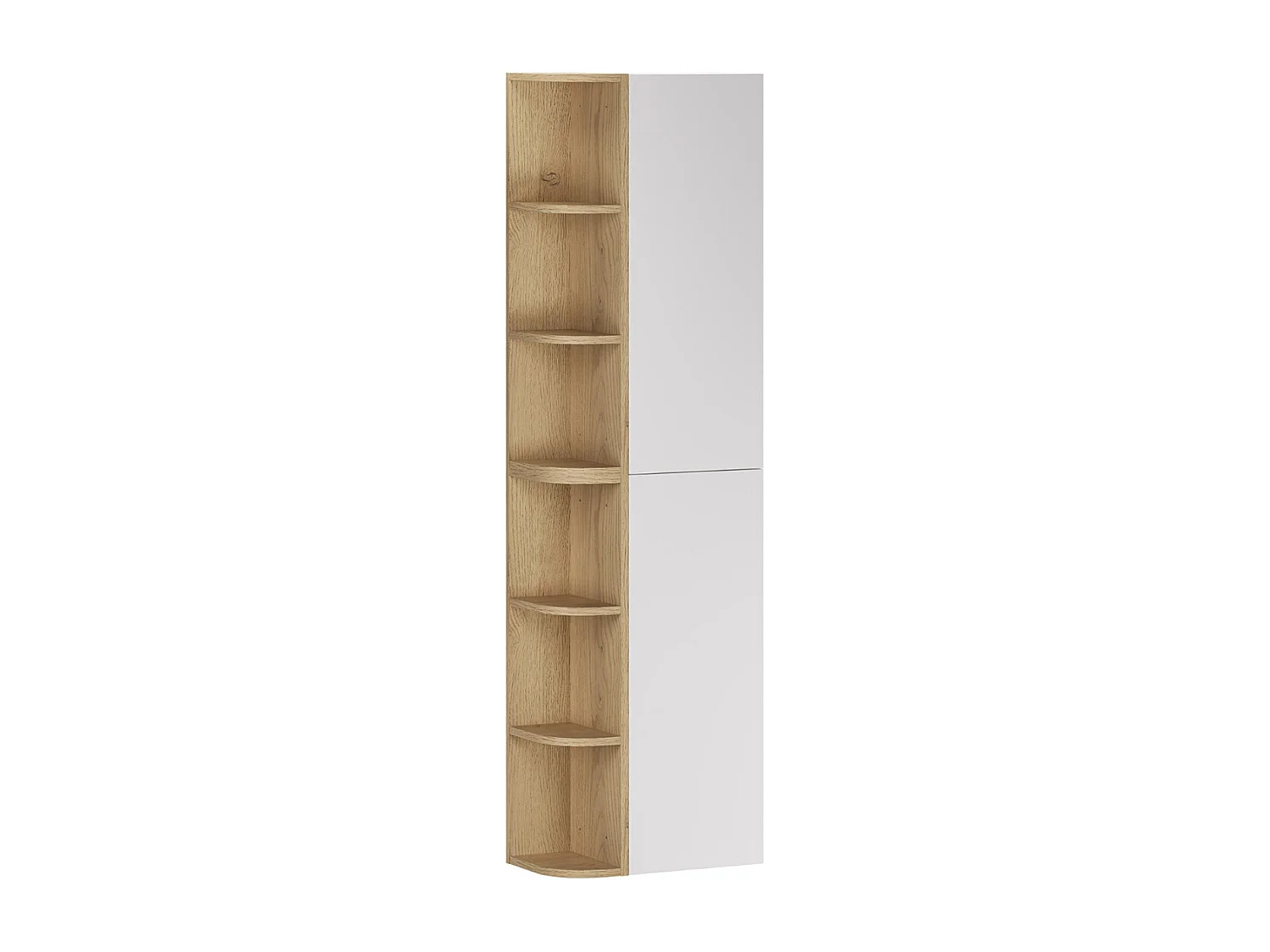 Set aus Einzelwaschtisch 120cm mit abgerundeten Nischen und Säule Oria Weiß matt
