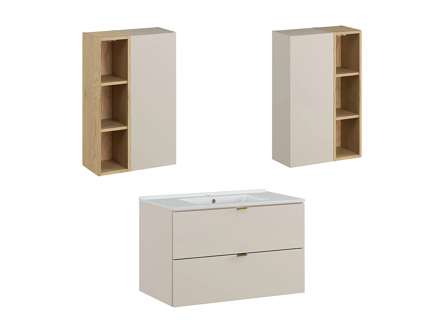 Set di mobili da bagno con lavabo Azel cachemire 80cm
