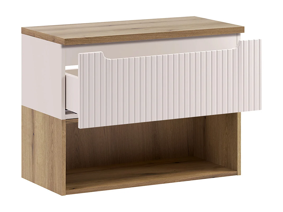 Riva Cashmere en hout 80cm badmeubel en kolommenset