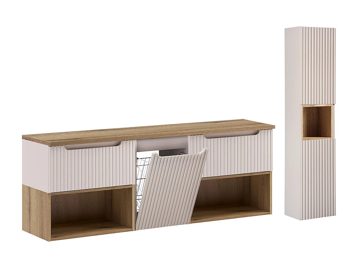 Set di mobili da bagno doppio lavabo Riva cachemire