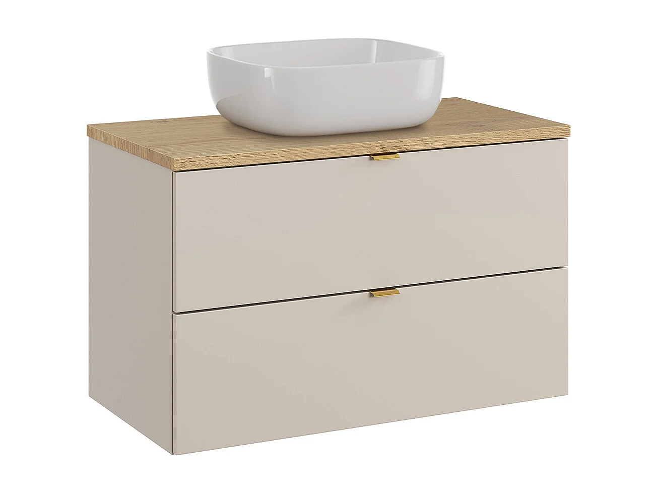 Azel Cashmere och Wood 80cm tvättställsskåp med sockel