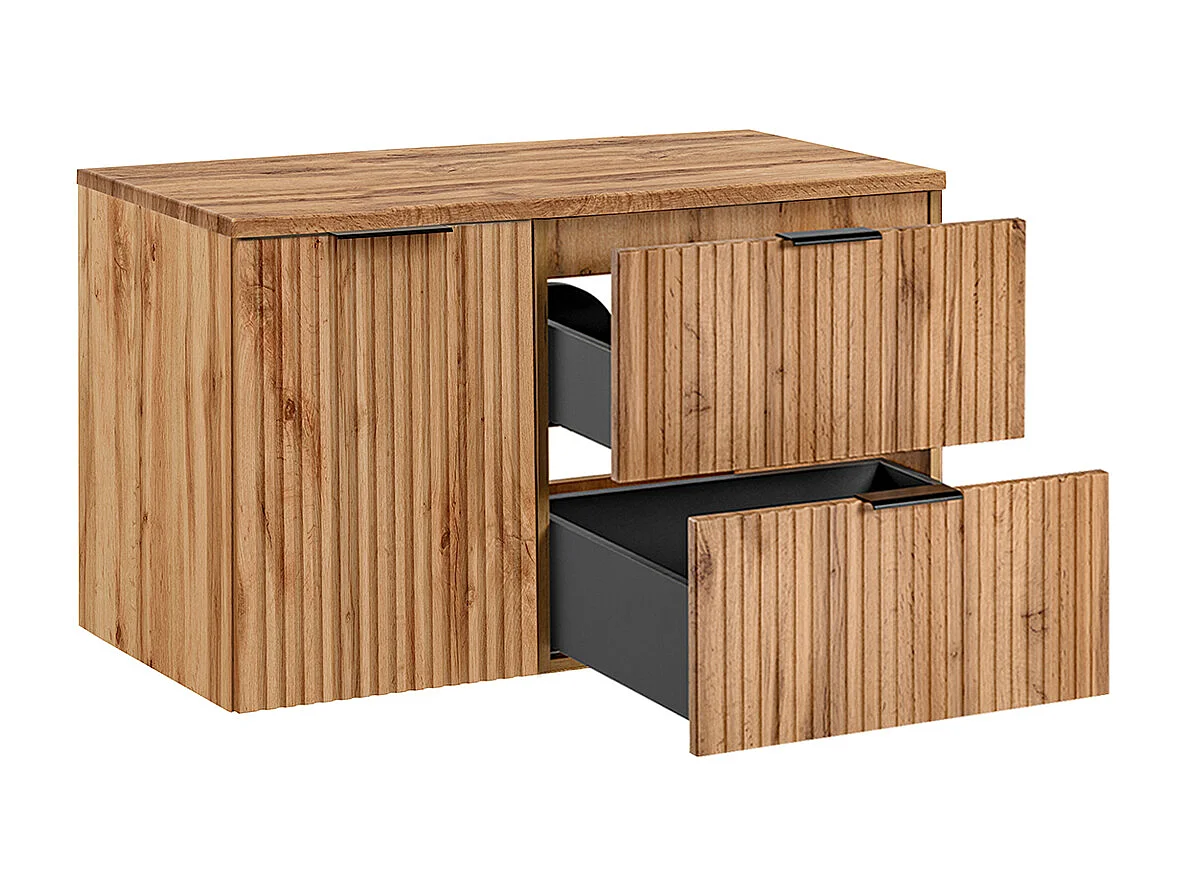 Set di mobili da bagno con lavabo Adriel marrone 100cm