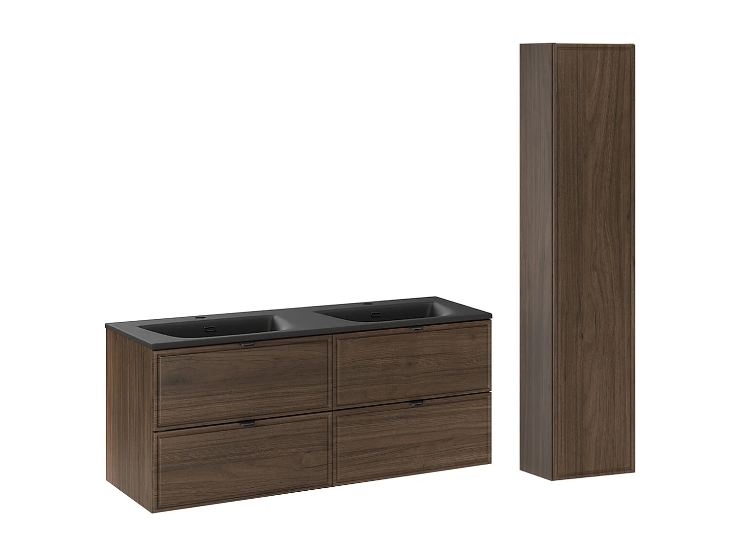 Set di mobili da bagno doppio lavabo Elias marrone 120cm