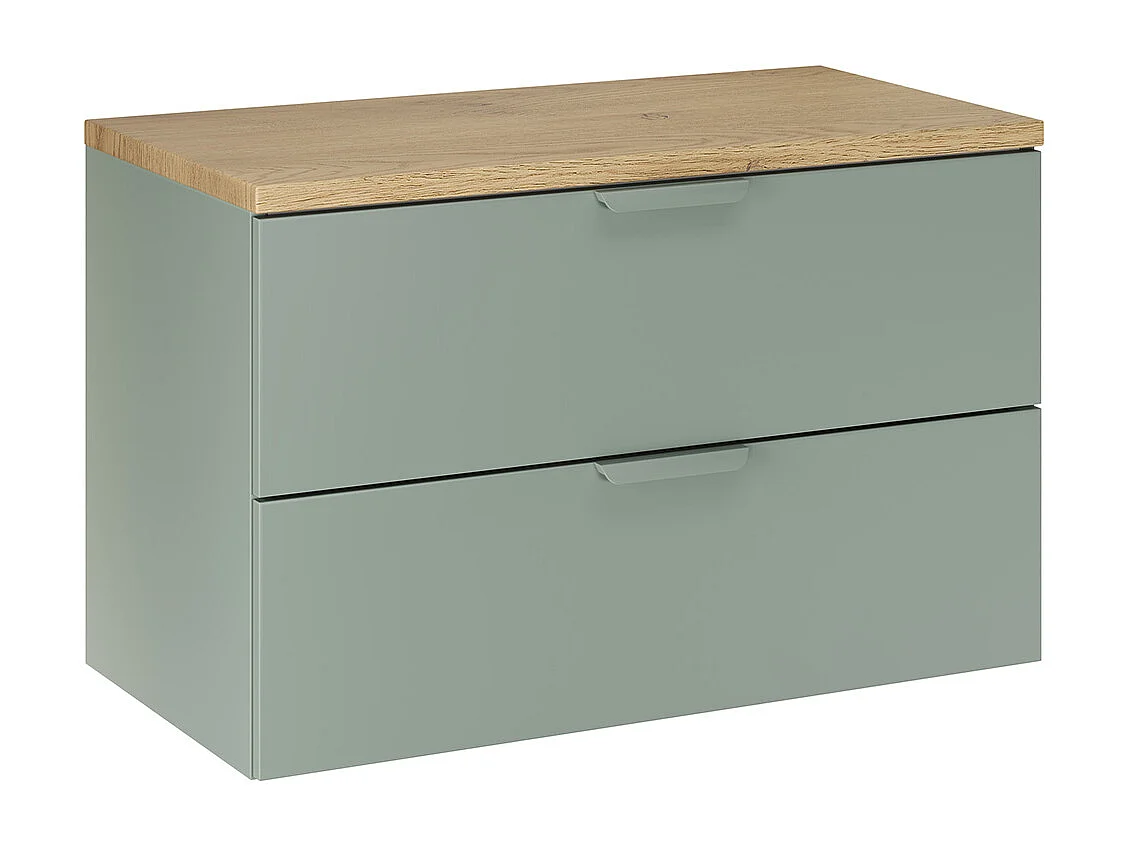 Ensemble meuble sous-vasque 80cm et colonne Oria Vert mat