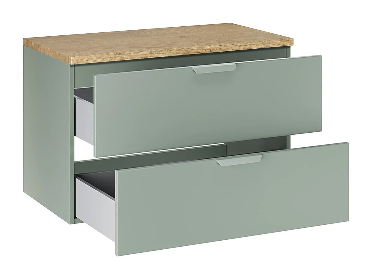 Ensemble meuble sous-vasque 80cm et colonne Oria Vert mat