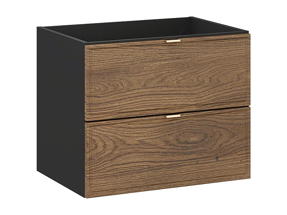 Set di mobili da bagno con lavabo Elena marrone e nero 60cm