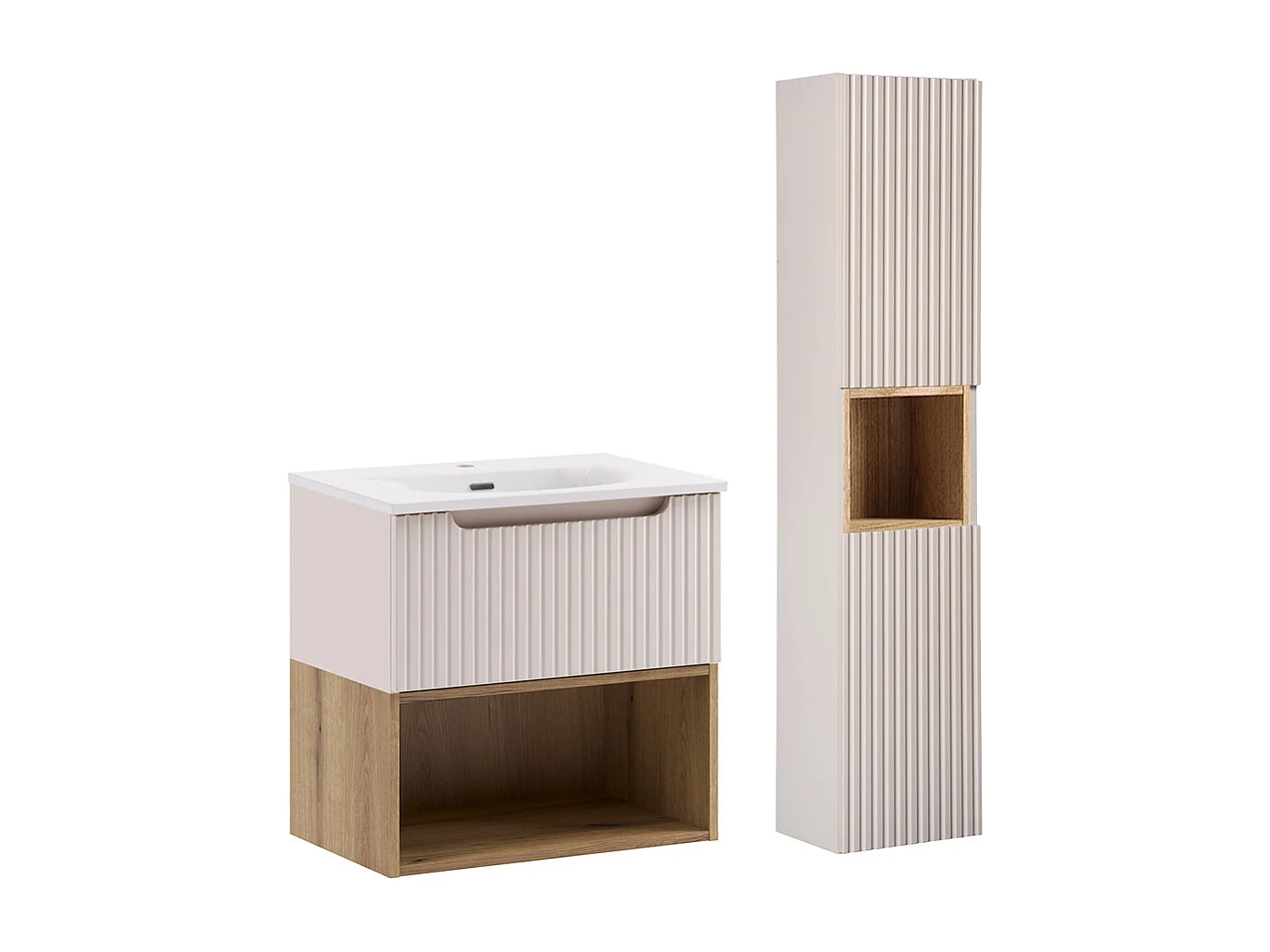 Set di mobili da bagno con lavabo Riva cachemire 60cm