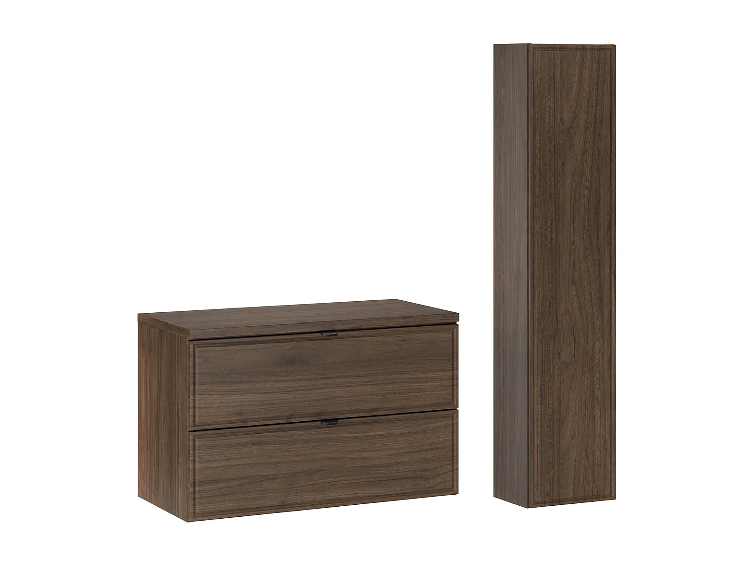Set di mobili da bagno doppio lavabo Elias marrone