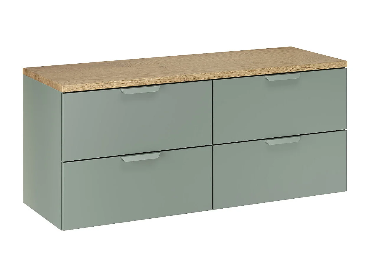 Ensemble meuble sous-vasque 120cm et colonne Oria Vert mat