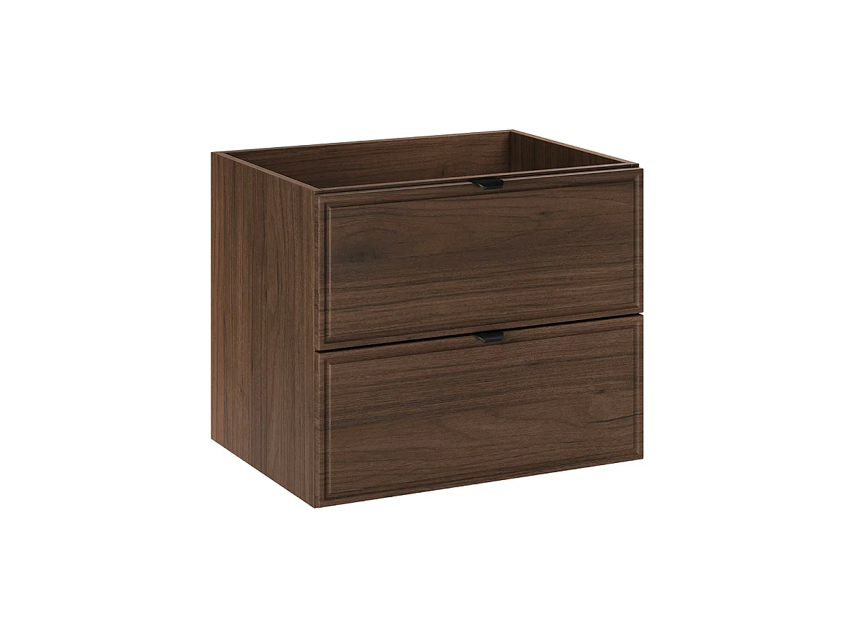Insieme mobile lavabo singolo incassato 60cm e colonna Elias Legno scuro