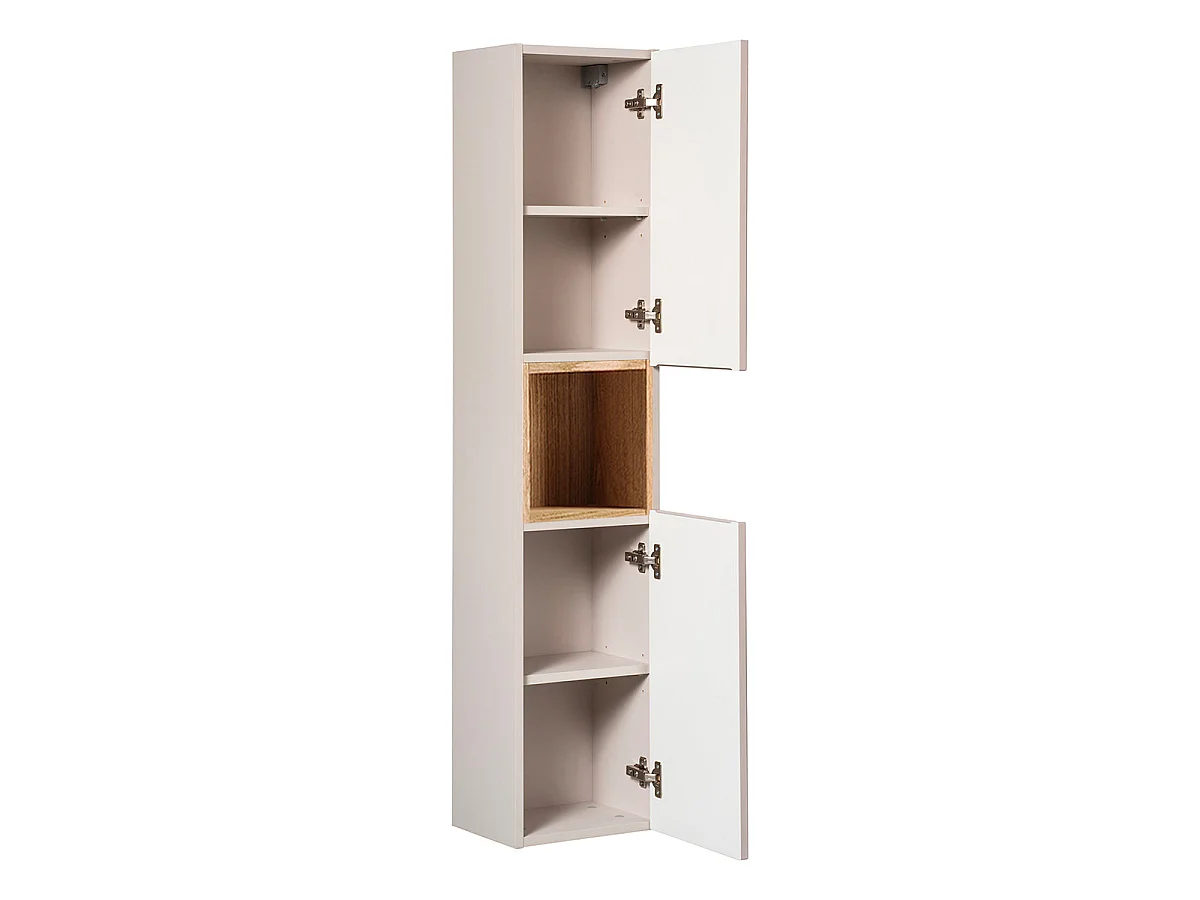 Ensemble onderbouw wastafel 100cm wasmand en kolom Riva Kasjmier en Hout
