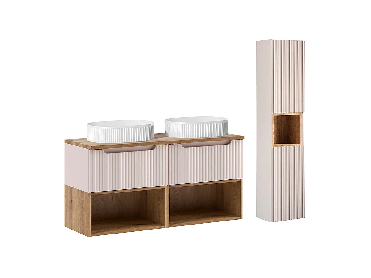 Ensemble meuble double vasque 120cm et colonne Riva Kašmír a Drevo