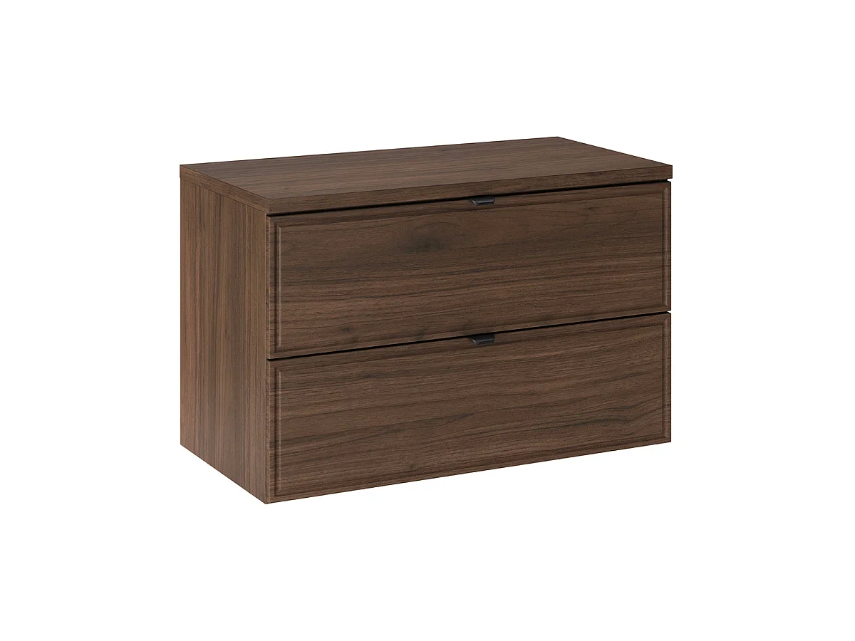 Ensemble meuble simple vasque 80cm et colonne Elias Bois foncé