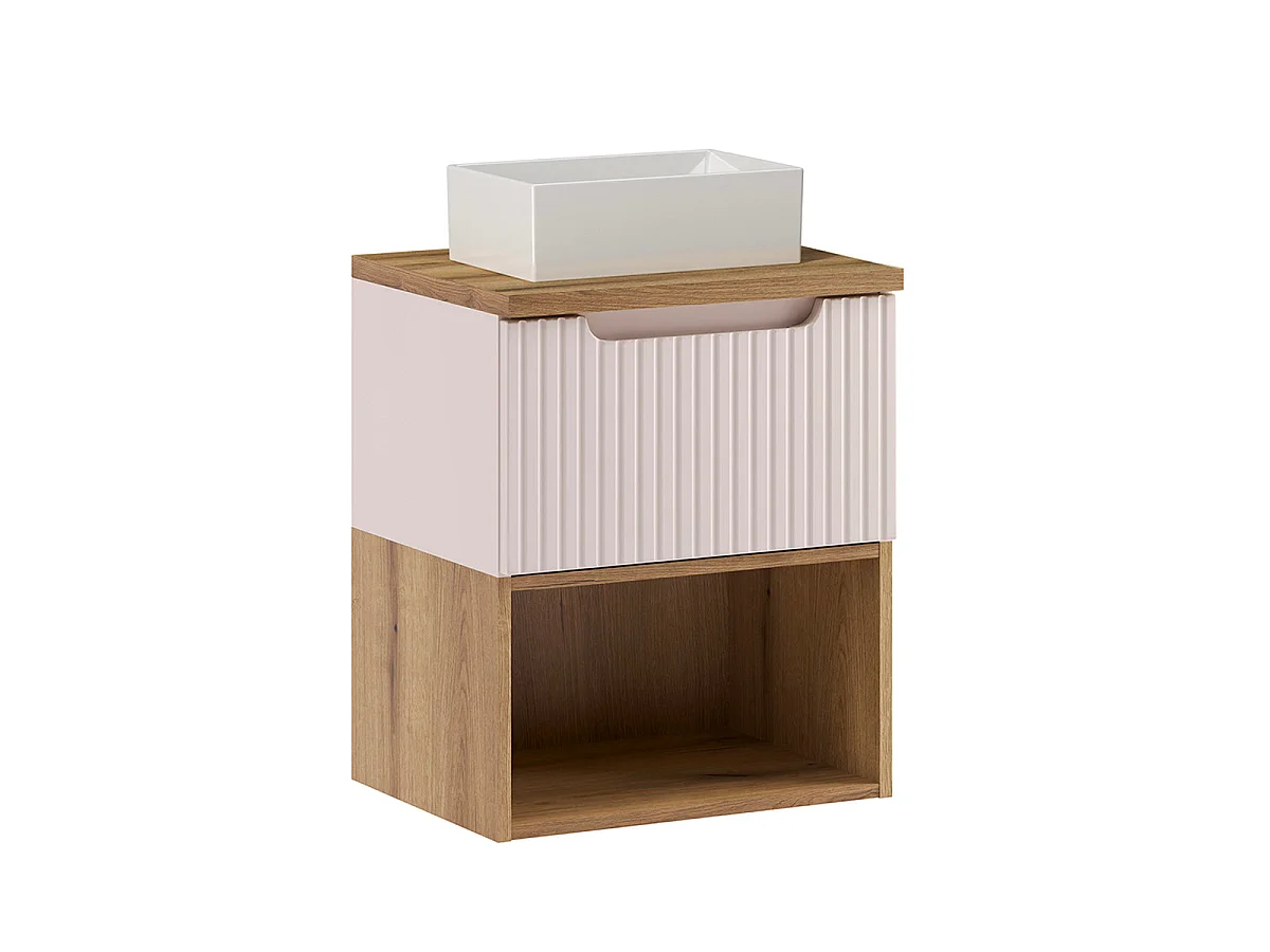 Insieme mobile lavabo singolo 50cm colonna Riva Cachemire Legno