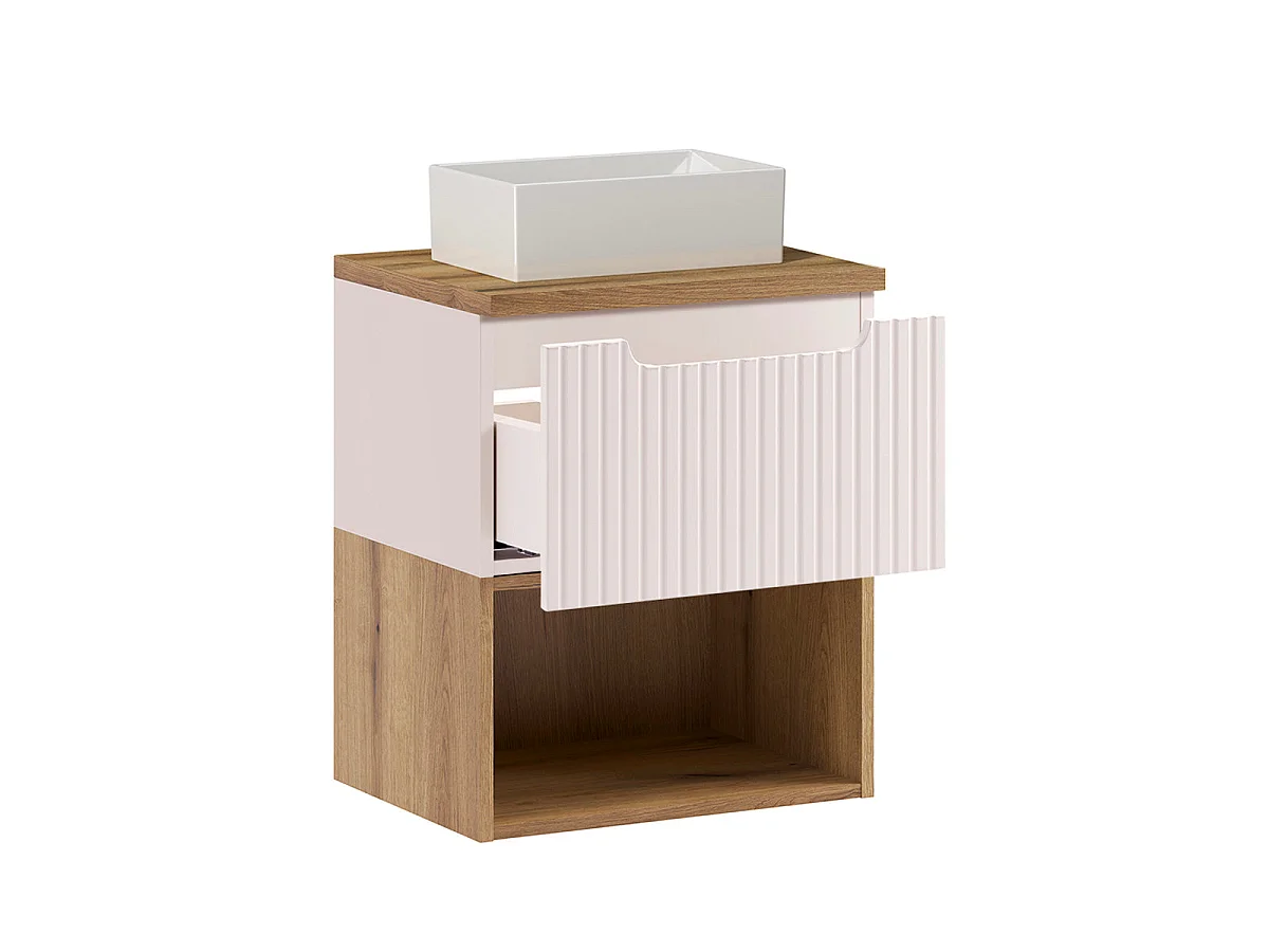 Insieme mobile lavabo singolo 50cm colonna Riva Cachemire Legno