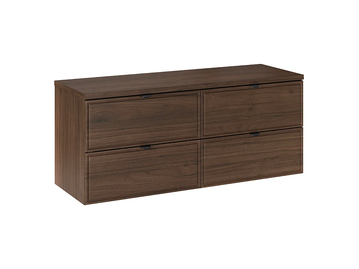 Ensemble meuble double vasque 120cm et colonne Elias Bois foncé