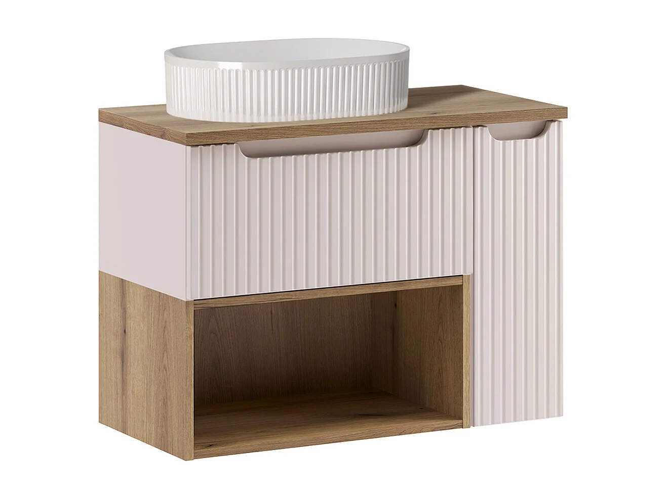Set di mobili da bagno con lavabo Riva cashmere 80cm
