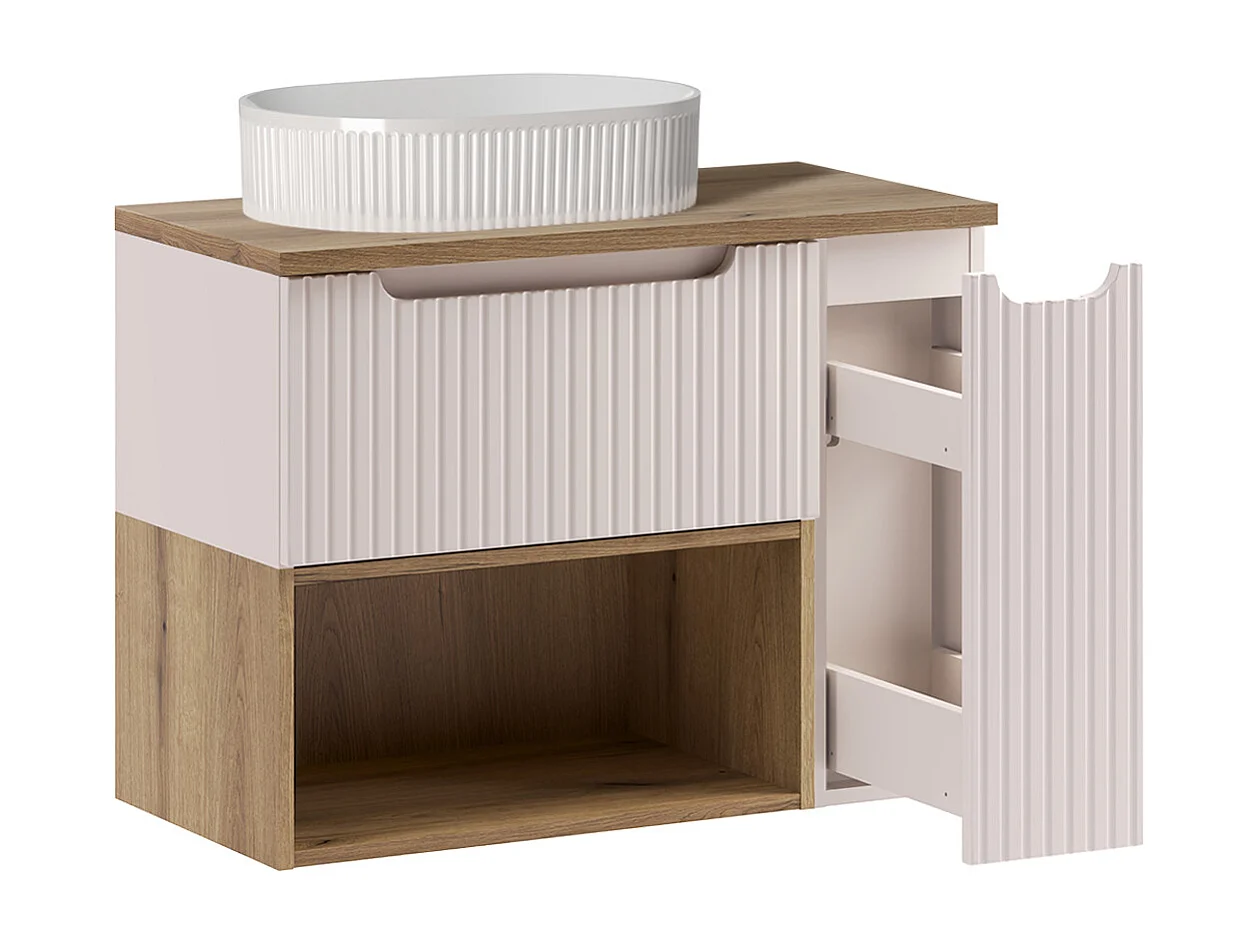 Set di mobili da bagno con lavabo Riva cashmere 80cm