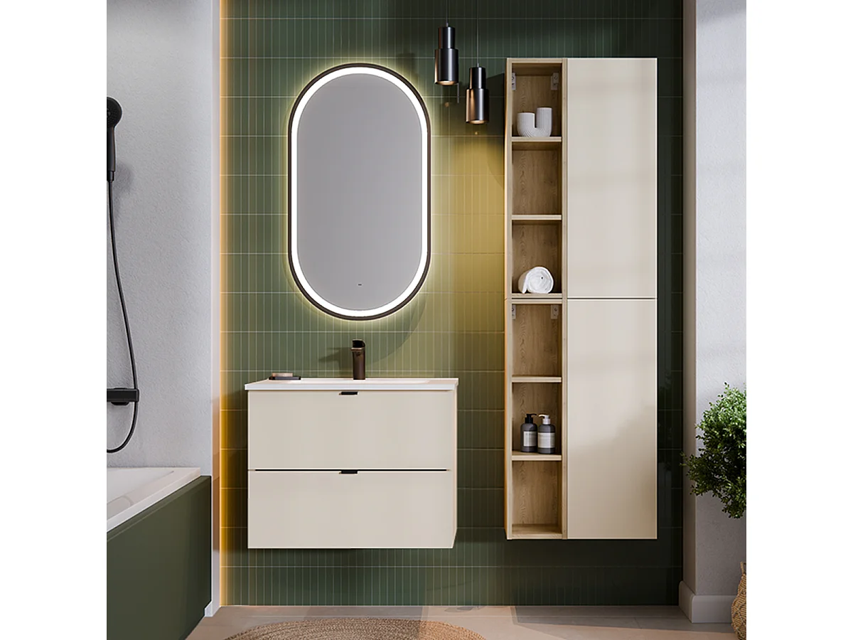 Set di mobili da bagno con lavabo Azel cachemire 60cm