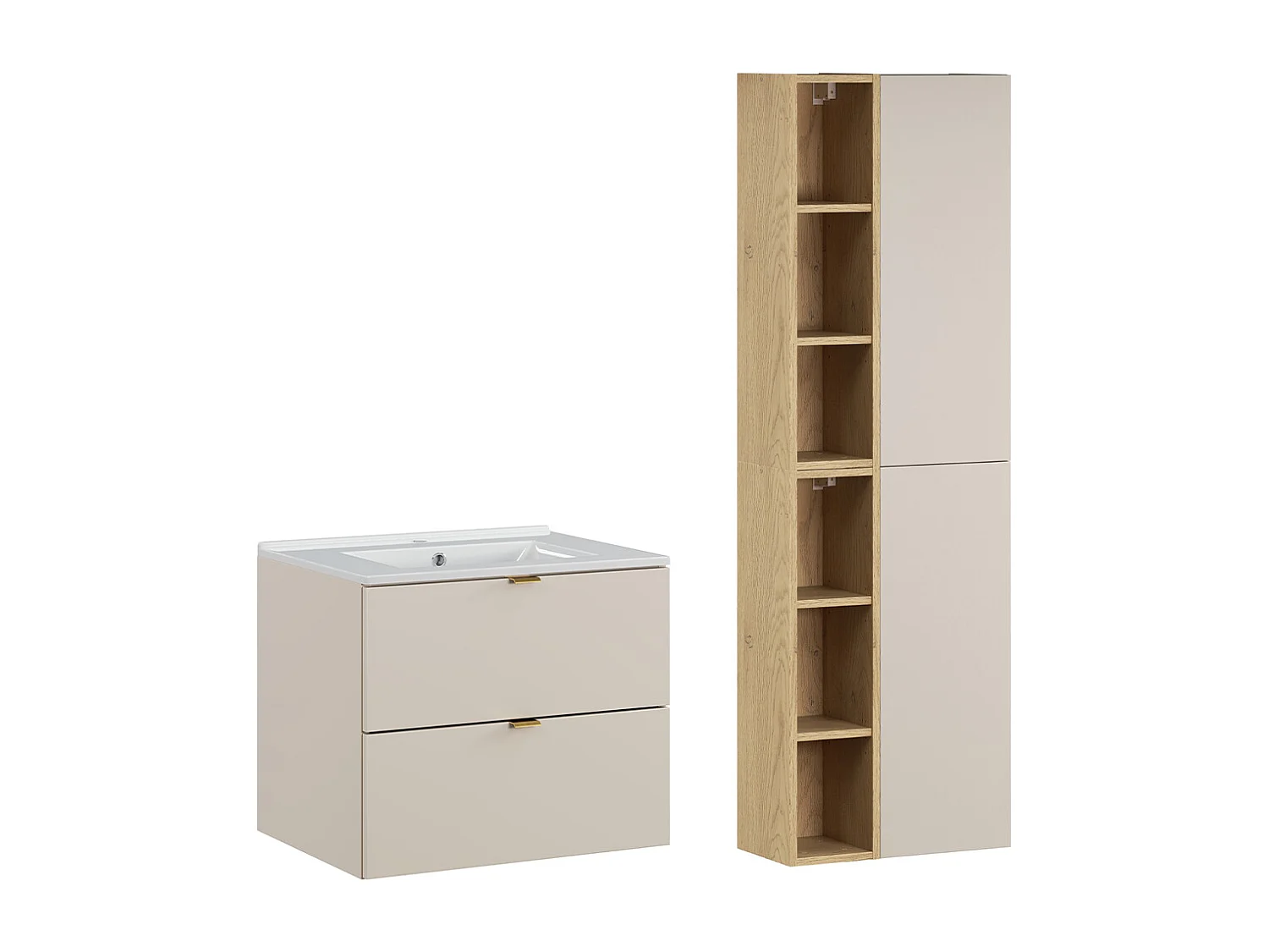 Set di mobili da bagno con lavabo Azel cachemire 60cm