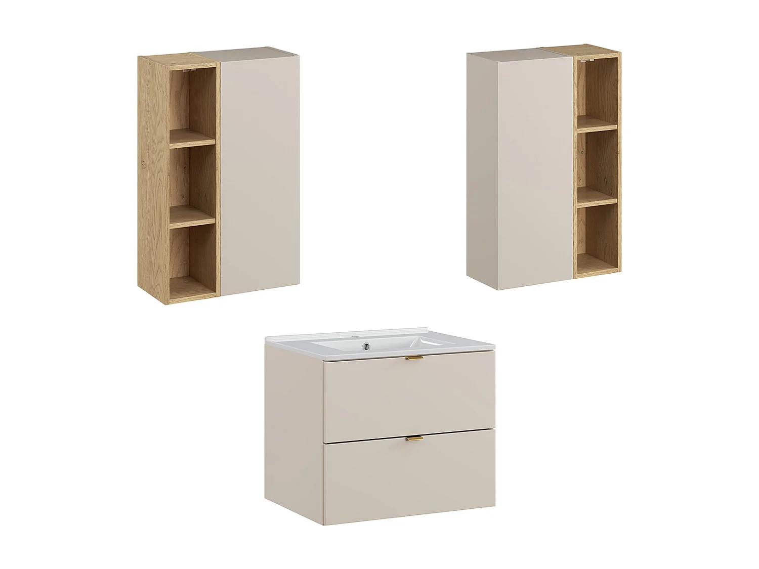 Set di mobili da bagno con lavabo Azel cachemire 60cm