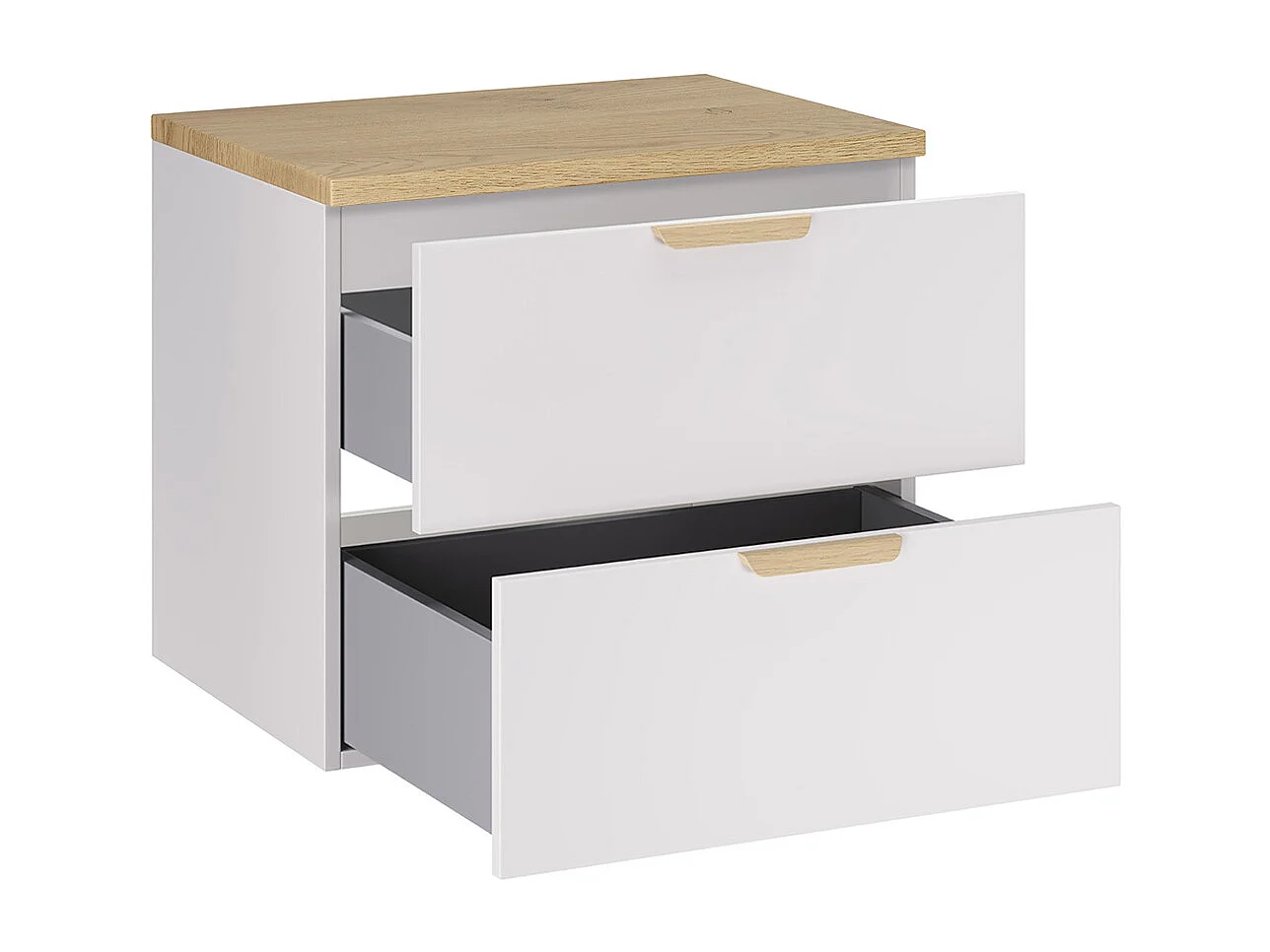 Set aus Waschtischunterschrank 60cm und Säule Oria Mattweiß