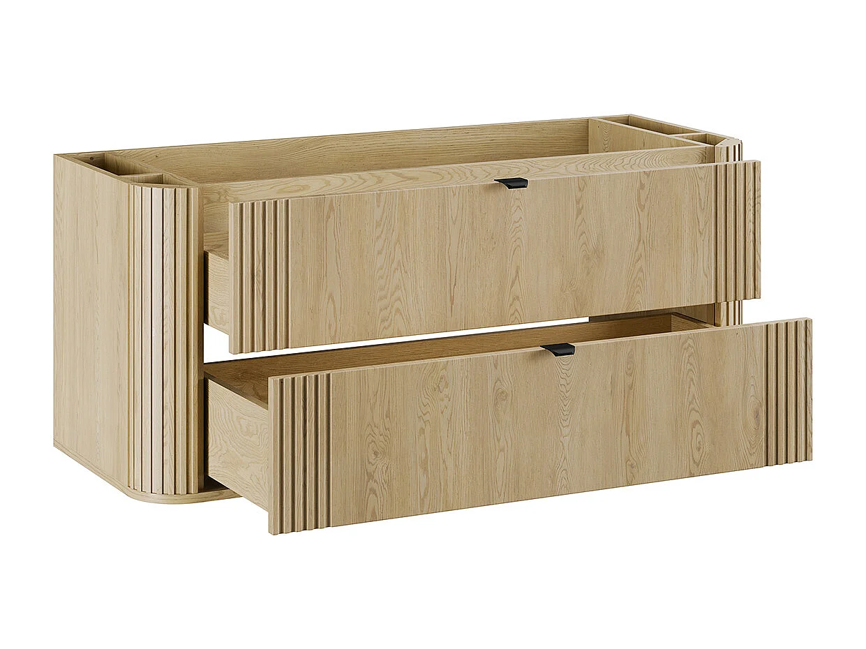 Set di mobili da bagno con lavabo Mila rovere chiaro 120cm