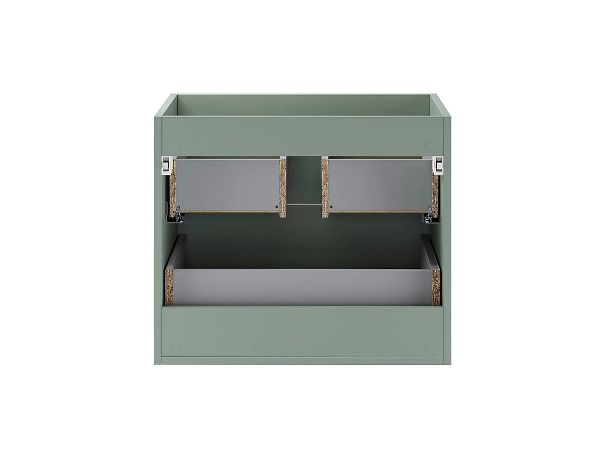 Ensemble meuble double vasque 120cm et colonne Oria Vert mat