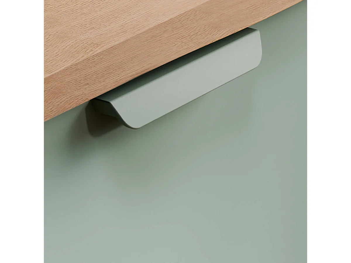 Ensemble meuble double vasque 120cm et colonne Oria Vert mat
