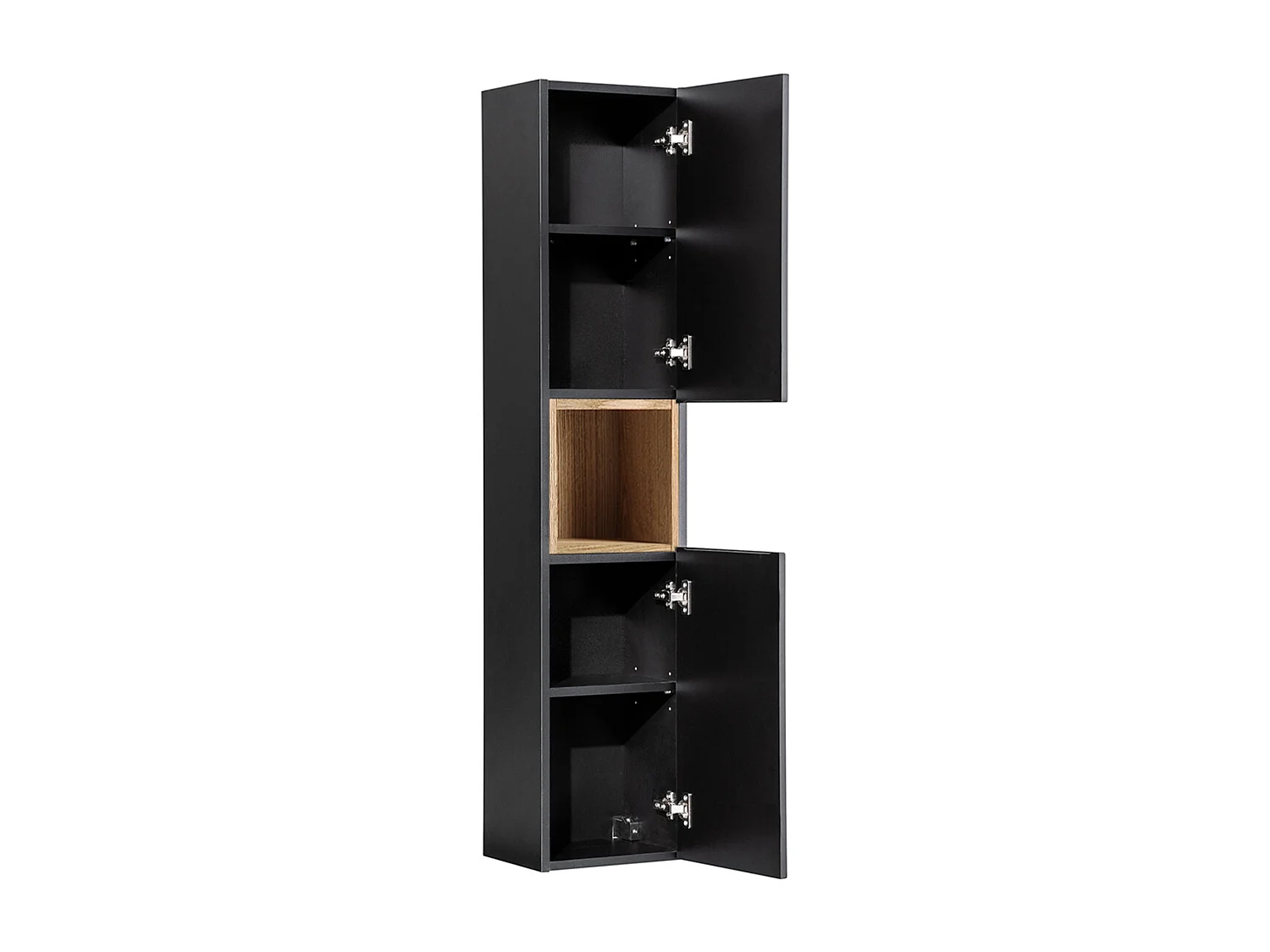 Set di mobili da bagno con lavabo Riva nero e marrone 100cm