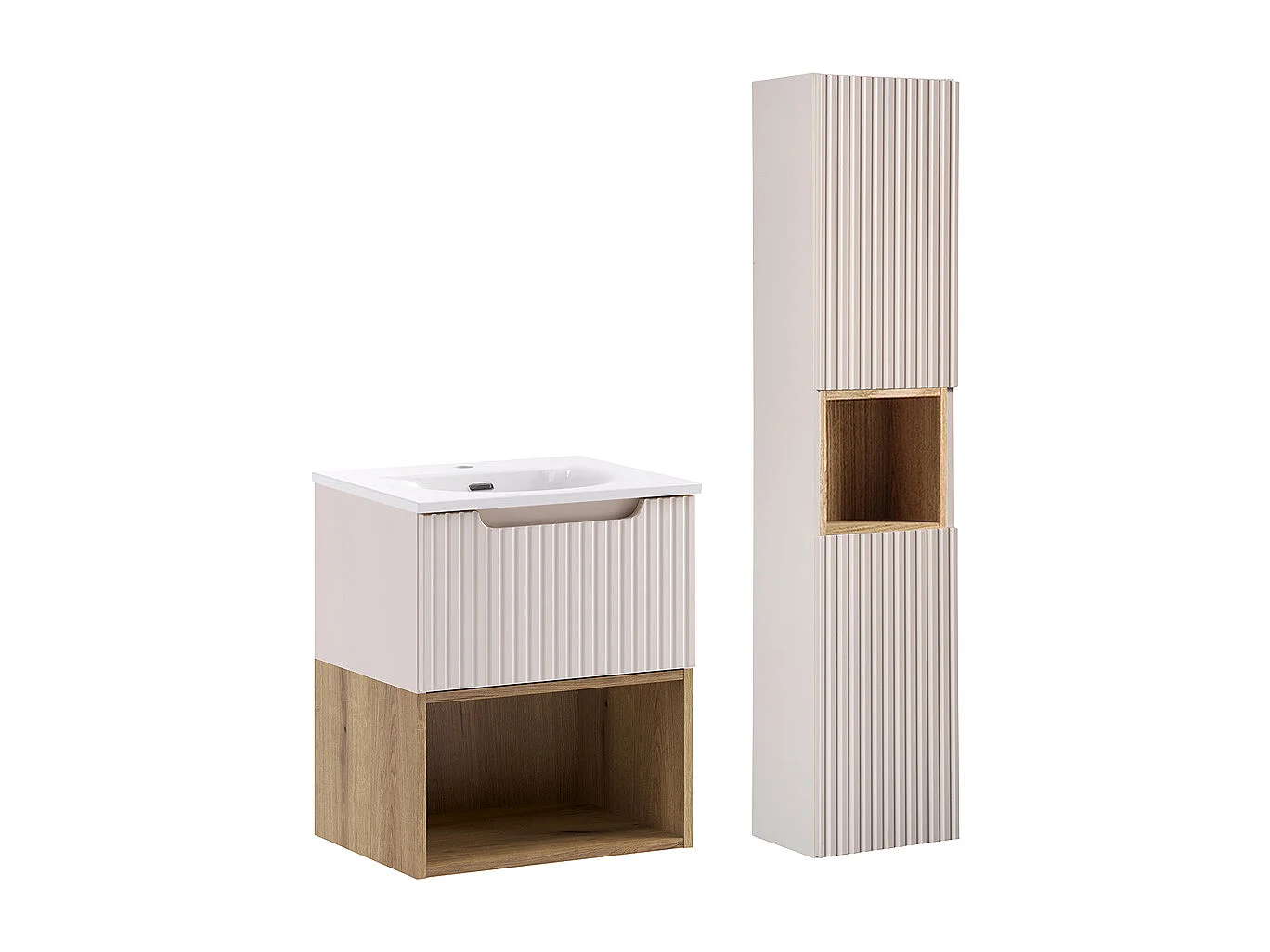 Set di mobili da bagno con lavabo Riva cachemire 50cm