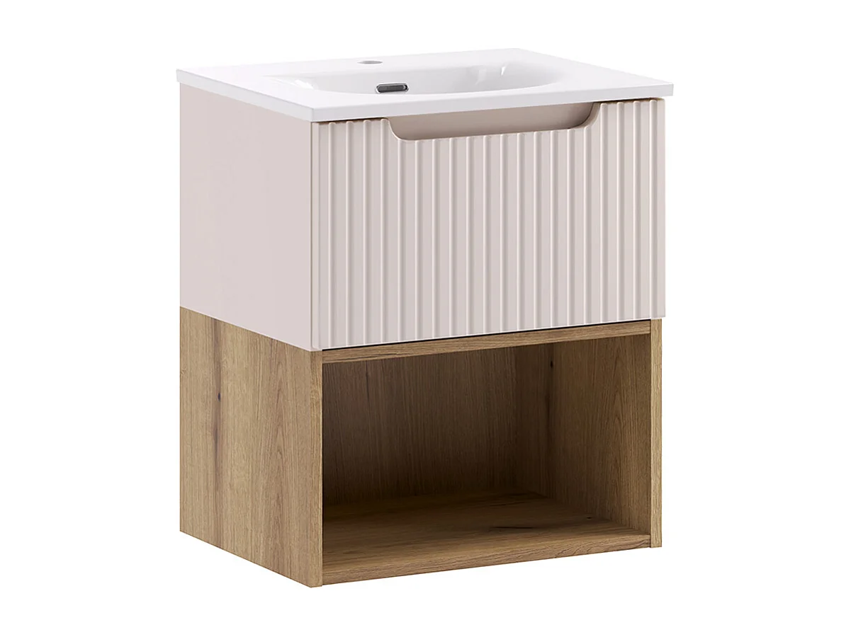 Set di mobili da bagno con lavabo Riva cachemire 50cm