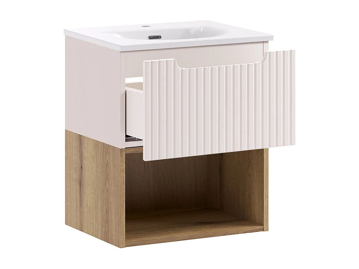 Set di mobili da bagno con lavabo Riva cachemire 50cm