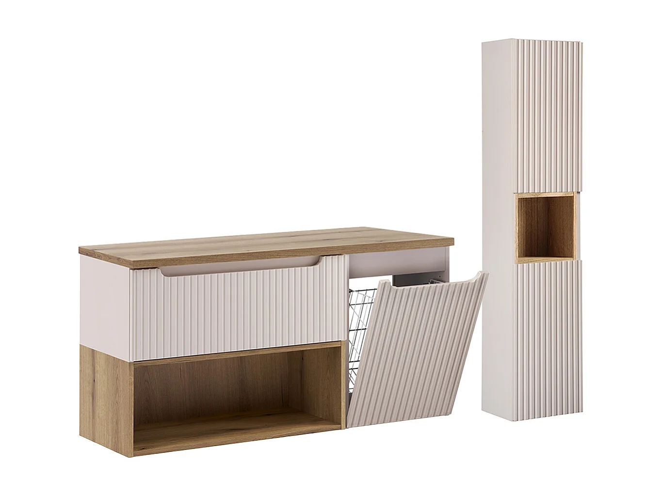 Set di mobili da bagno doppio lavabo Riva cashmere
