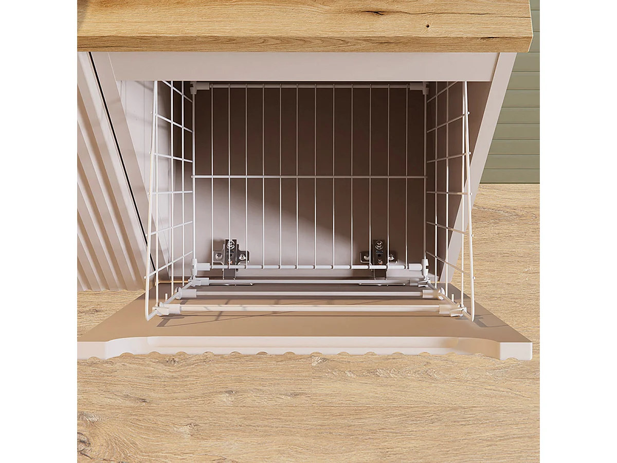 Ensemble meuble sous-vasque 120cm panier à linge et colonne Riva Cachemire et Bois