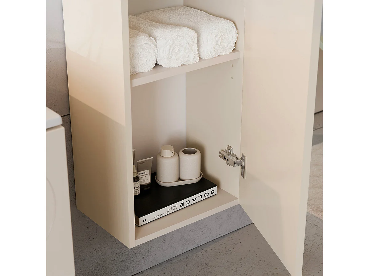 Ensemble meuble double vasque 120cm et colonne Sanae Beige sable
