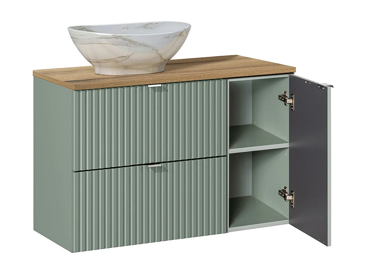 Ensemble meuble simple vasque 90cm et colonne Jade Vert